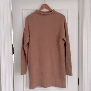 Extremely soft mock neck sweater dress - colour is “Vivian camel”